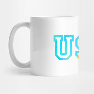 Color letter print USA Mug